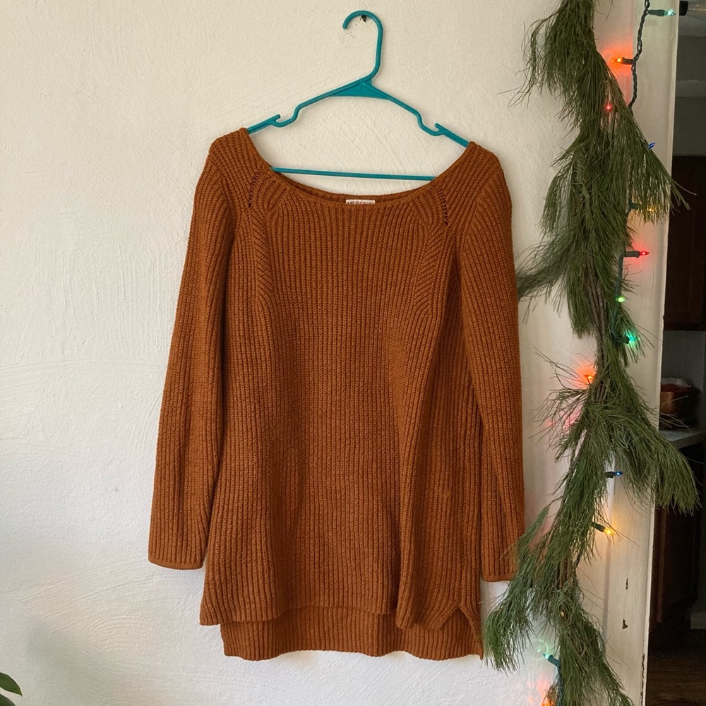 Rust Sweater with Metallic Details